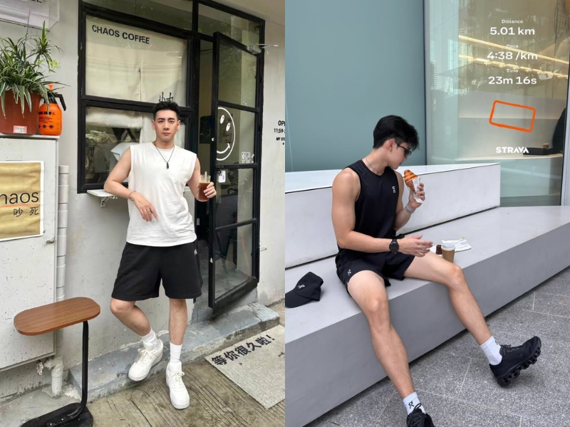 tạo dáng chụp ảnh nam ngồi cafe