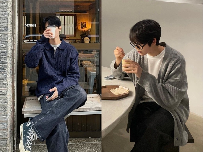 tạo dáng chụp ảnh nam ngồi cafe