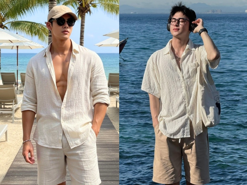 tạo dáng chụp ảnh biển nam