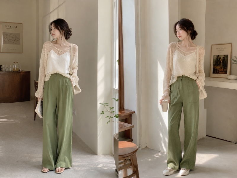 phối đồ với áo lưới