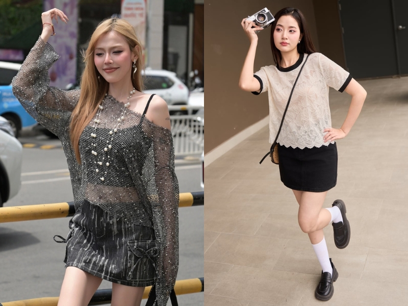 áo lưới mặc với gì