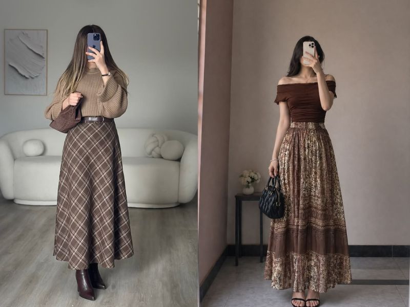 áo màu nâu phối quần màu gì