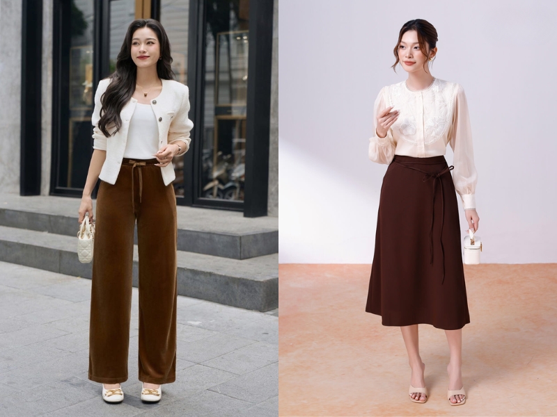 màu nâu kết hợp với màu gì đẹp