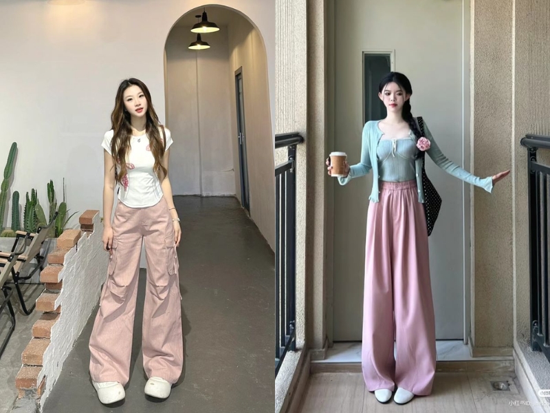 quần hồng phối áo màu gì nữ