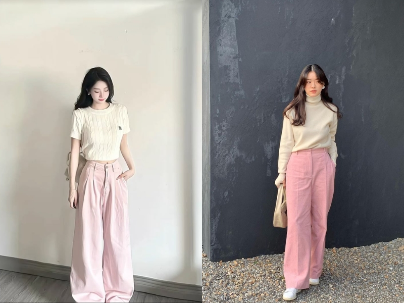 quần hồng phối áo màu gì