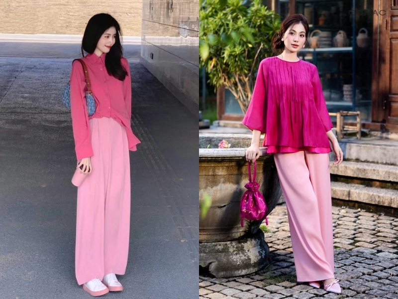quần hồng phối áo màu gì