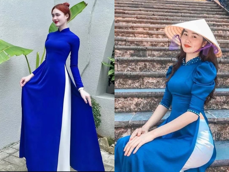 Tà áo dài thướt tha quý phái kết hợp cùng quần trắng truyền thống