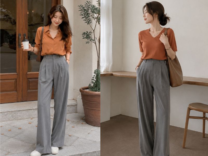 quần màu ghi xám phối với áo màu gì