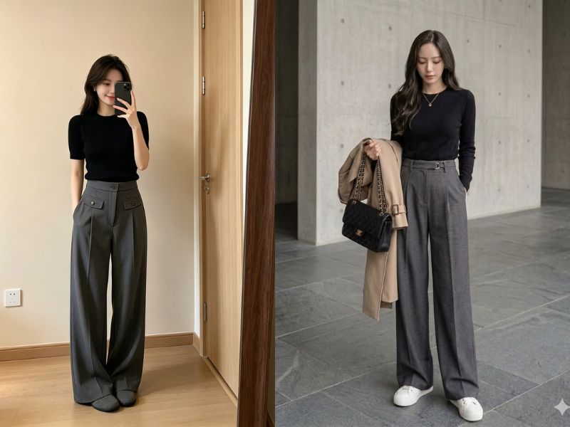quần màu ghi xám phối với áo màu gì