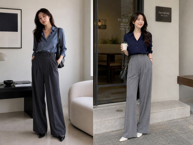 quần màu ghi xám phối với áo màu gì