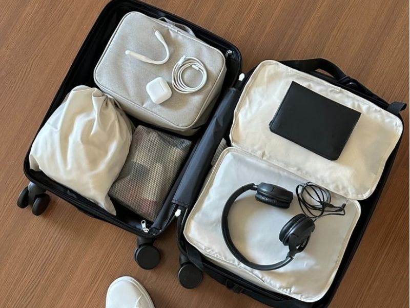 cách xếp đồ lót vào vali