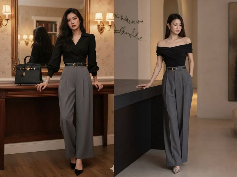 quần màu ghi xám phối với áo màu gì