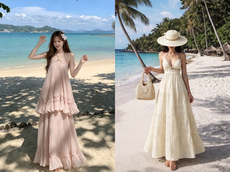váy maxi đi biển