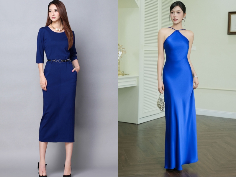 Vẻ đẹp kiêu sa lộng lẫy của đầm dạ hội xanh coban