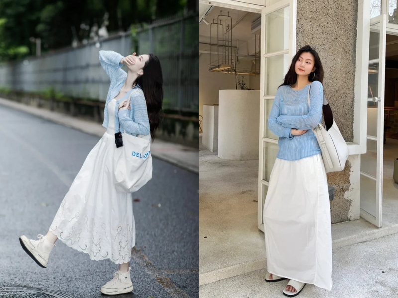 Xanh dương trắng tự nhiên