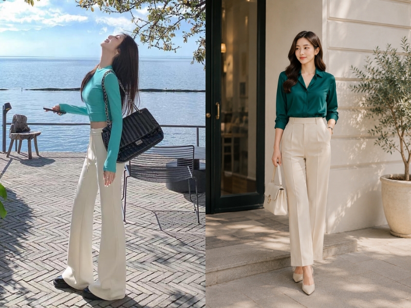 cách phối màu xanh ngọc bích