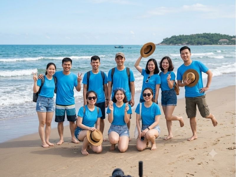 áo nhóm đi biển