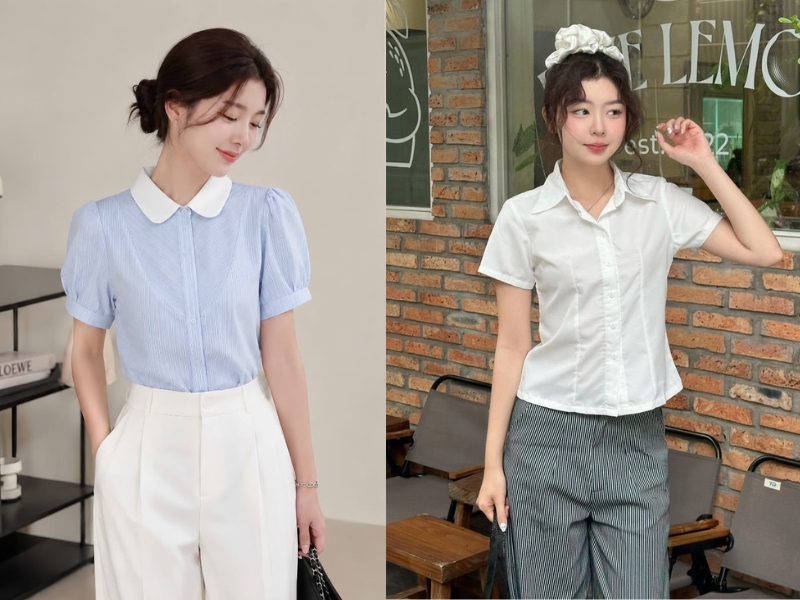 các mẫu áo sơ mi nữ cách điệu đẹp