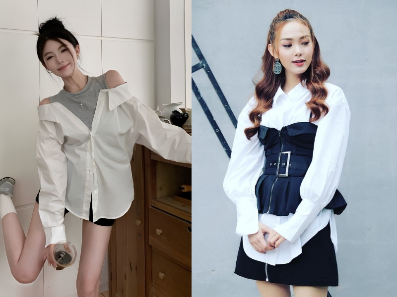 các mẫu áo sơ mi nữ cách điệu đẹp