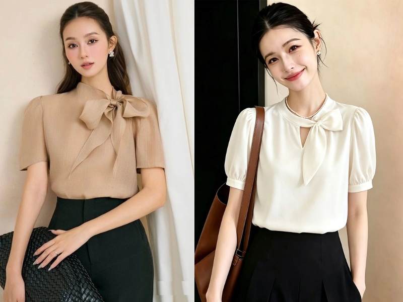 các mẫu áo sơ mi nữ cách điệu đẹp