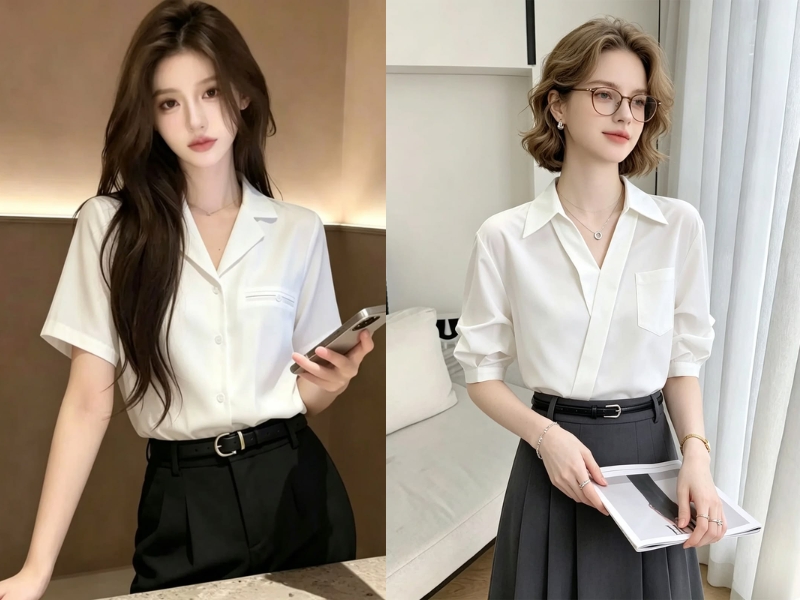các mẫu áo sơ mi nữ cách điệu đẹp