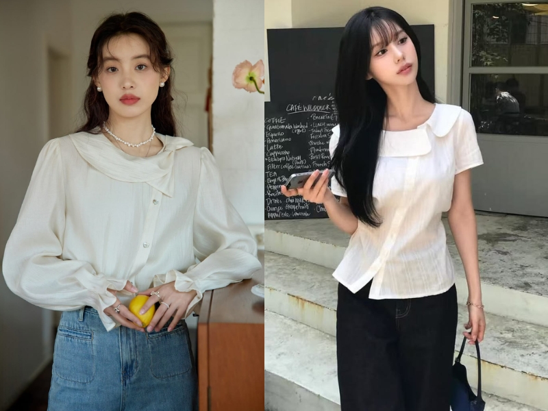 các mẫu áo sơ mi nữ cách điệu đẹp