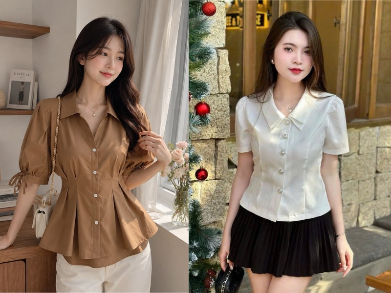 các mẫu áo sơ mi nữ cách điệu đẹp