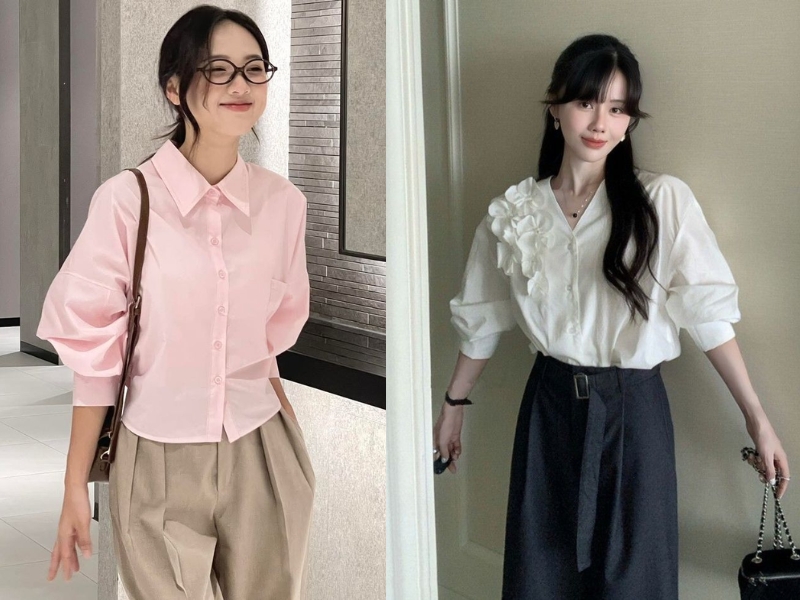 các mẫu áo sơ mi nữ cách điệu đẹp