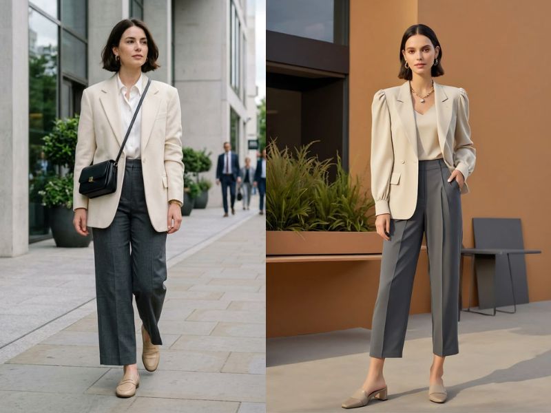 Kết hợp màu Ivory cùng màu xám
