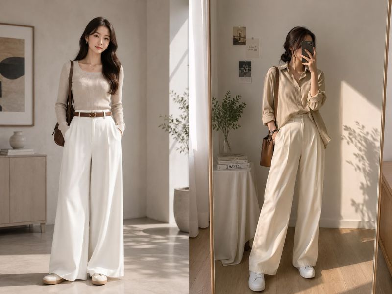 Outfit màu Ivory