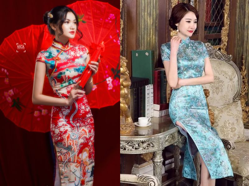 Sườn xám tôn dáng người mặc