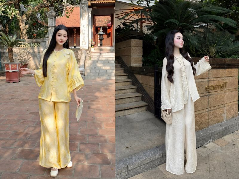 các mẫu áo bà ba hiện đại