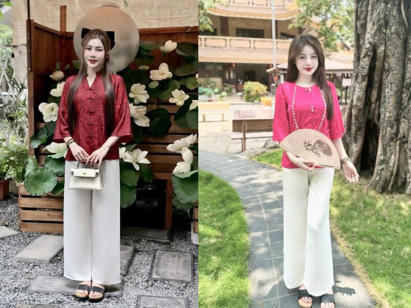 các mẫu áo bà ba hiện đại
