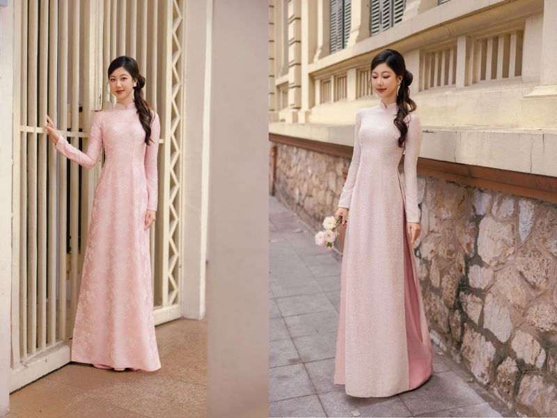 áo dài màu hồng cánh sen mặc với quần màu gì áo dài màu hồng cánh sen mặc với quần màu gì