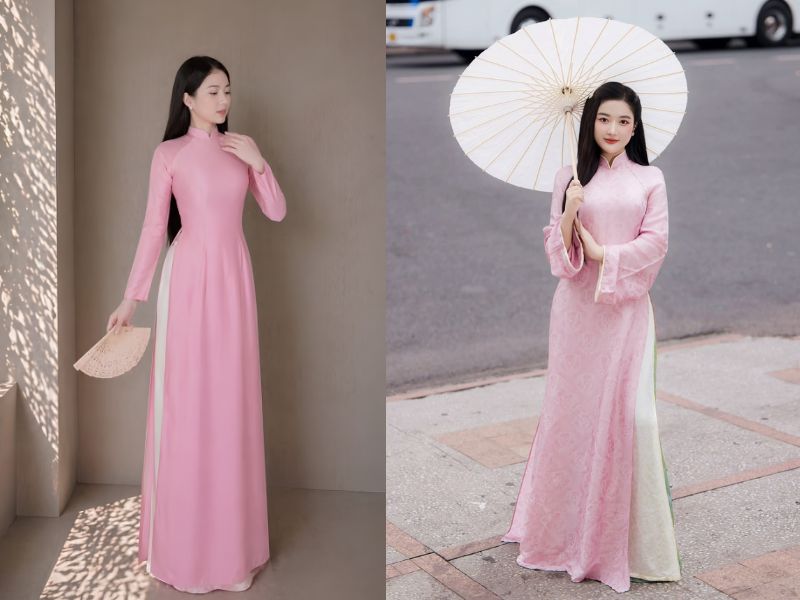 áo dài màu hồng cánh sen mặc với quần màu gì áo dài màu hồng cánh sen mặc với quần màu gì