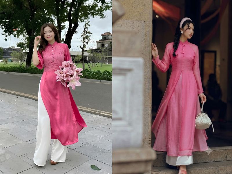 áo dài màu hồng cánh sen mặc với quần màu gì áo dài màu hồng cánh sen mặc với quần màu gì