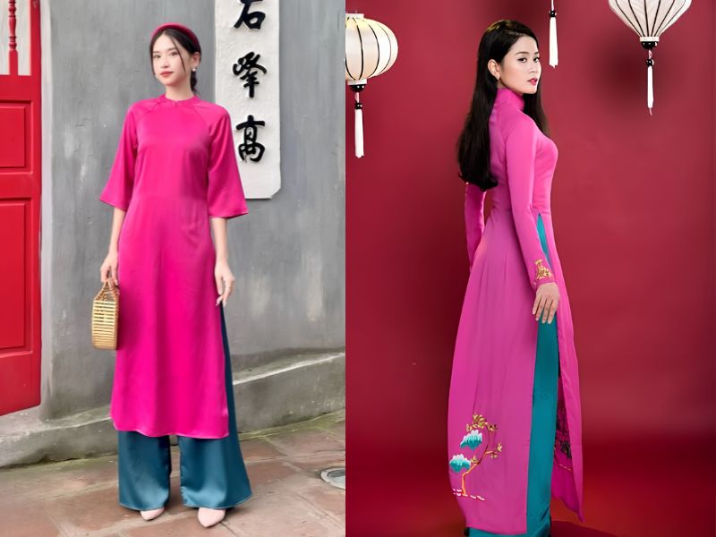 áo dài màu hồng cánh sen mặc với quần màu gì áo dài màu hồng cánh sen mặc với quần màu gì
