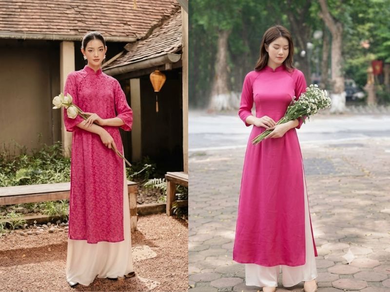 áo dài màu hồng cánh sen mặc với quần màu gì áo dài màu hồng cánh sen mặc với quần màu gì