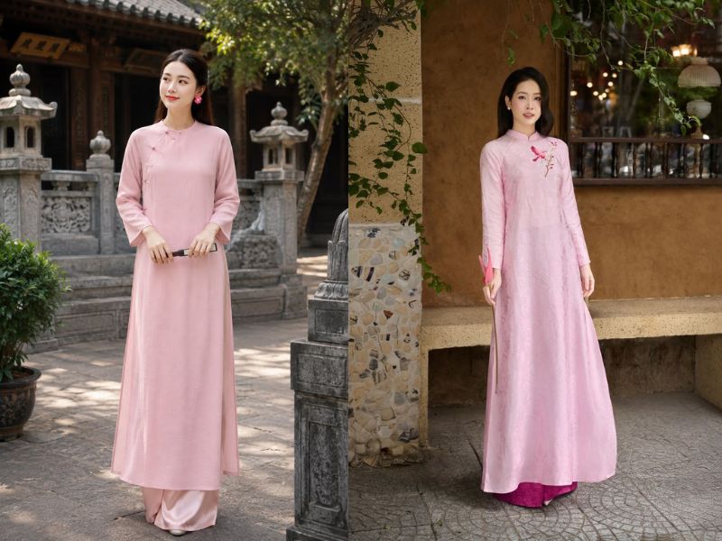 áo dài màu hồng cánh sen mặc với quần màu gì áo dài màu hồng cánh sen mặc với quần màu gì
