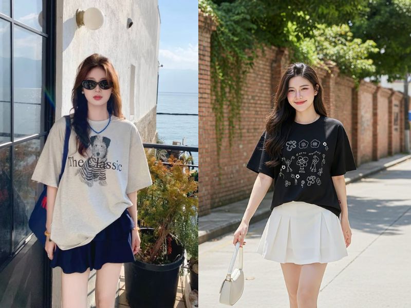 cách bỏ áo thun nửa trong nửa ngoài nữ