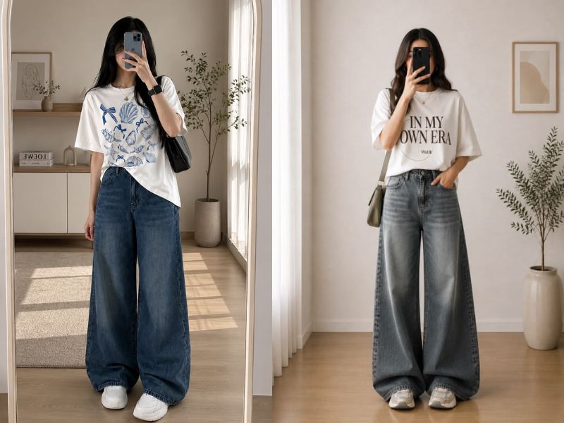 cách bỏ áo thun nửa trong nửa ngoài nữ