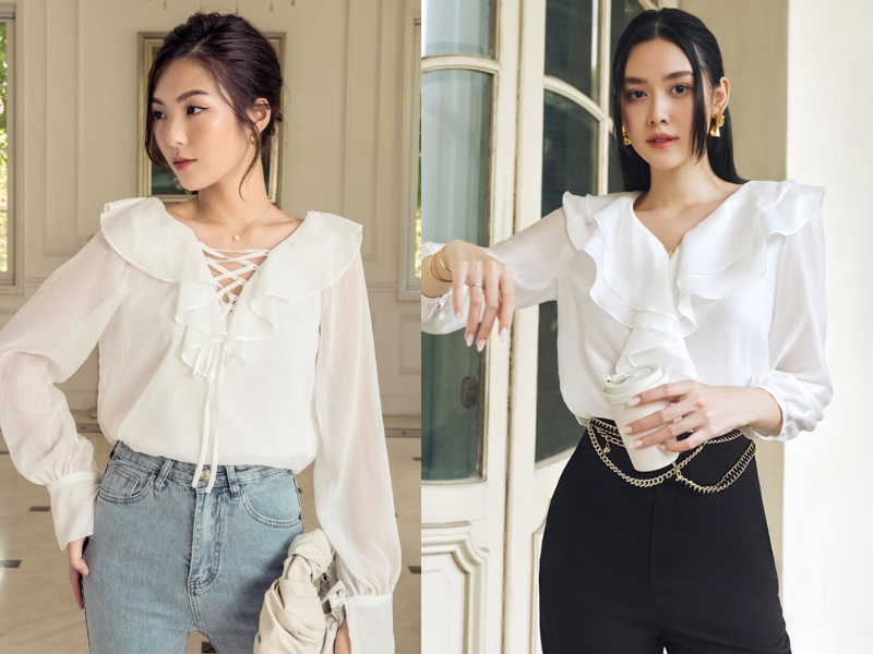 Áo blouse rộng rãi, thoải mái