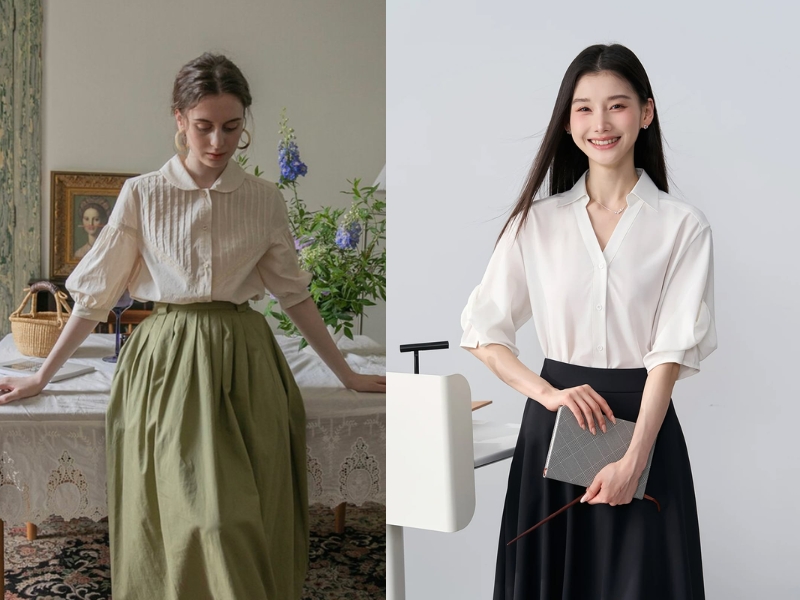 Áo tay bồng che khuyết điểm tối đa