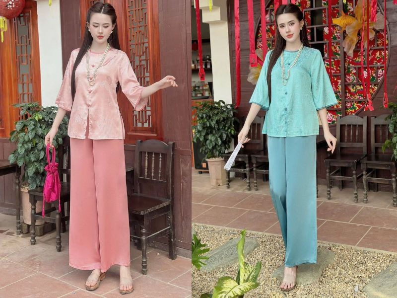 các mẫu áo bà ba hiện đại