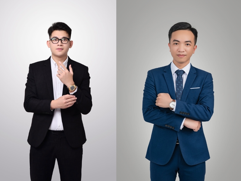 Áo vest đen và áo vest xanh navy