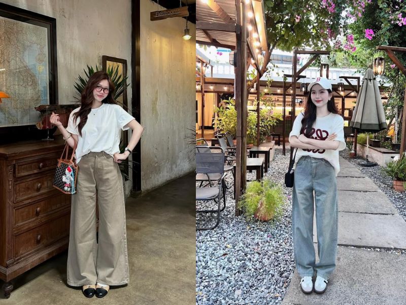 cách bỏ áo thun nửa trong nửa ngoài nữ