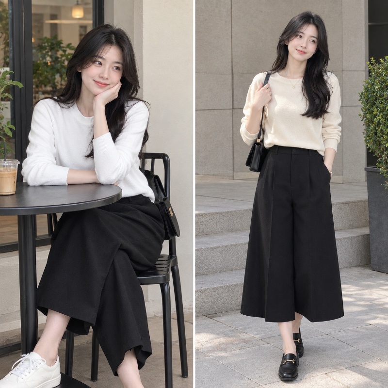 Ivory cùng quần Culottes