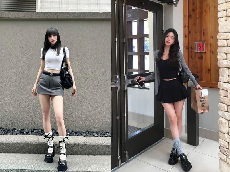 mặc chân váy ngắn nên đi giày gì mặc chân váy ngắn nên đi giày gì