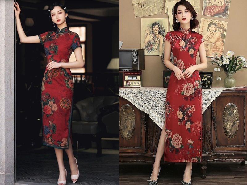 mặc sườn xám đi giày gì