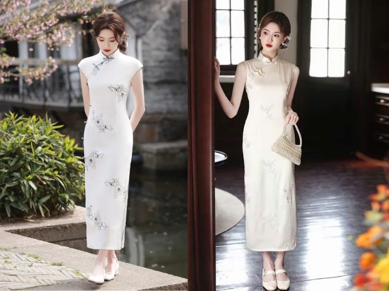 mặc sườn xám đi giày gì